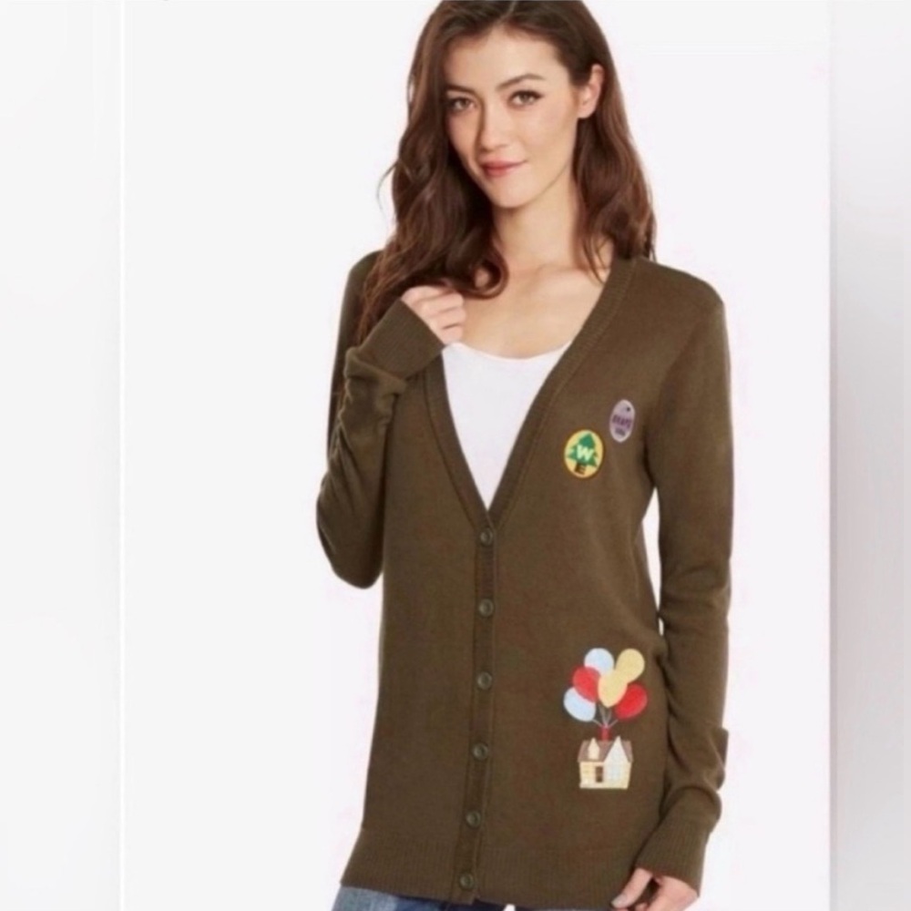 Disney Pixar Up Russell Wilderness Scout Cardigan in Olive Green - Small - EUC